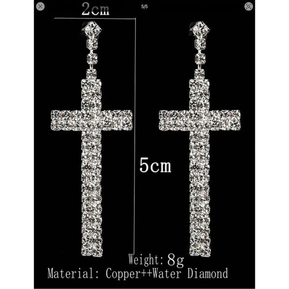 Cross Earrings - Picture 3 of 8